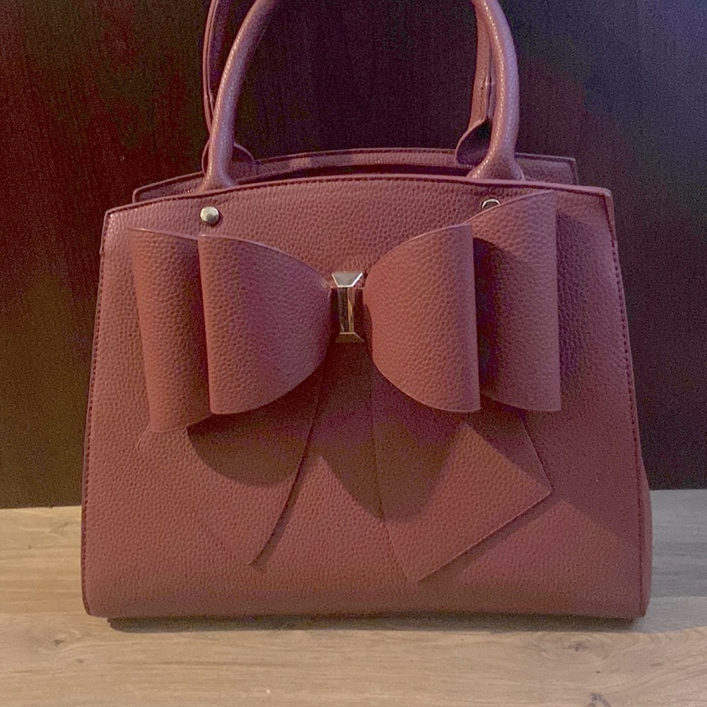 Ruby Red Structured Handbag - image 1